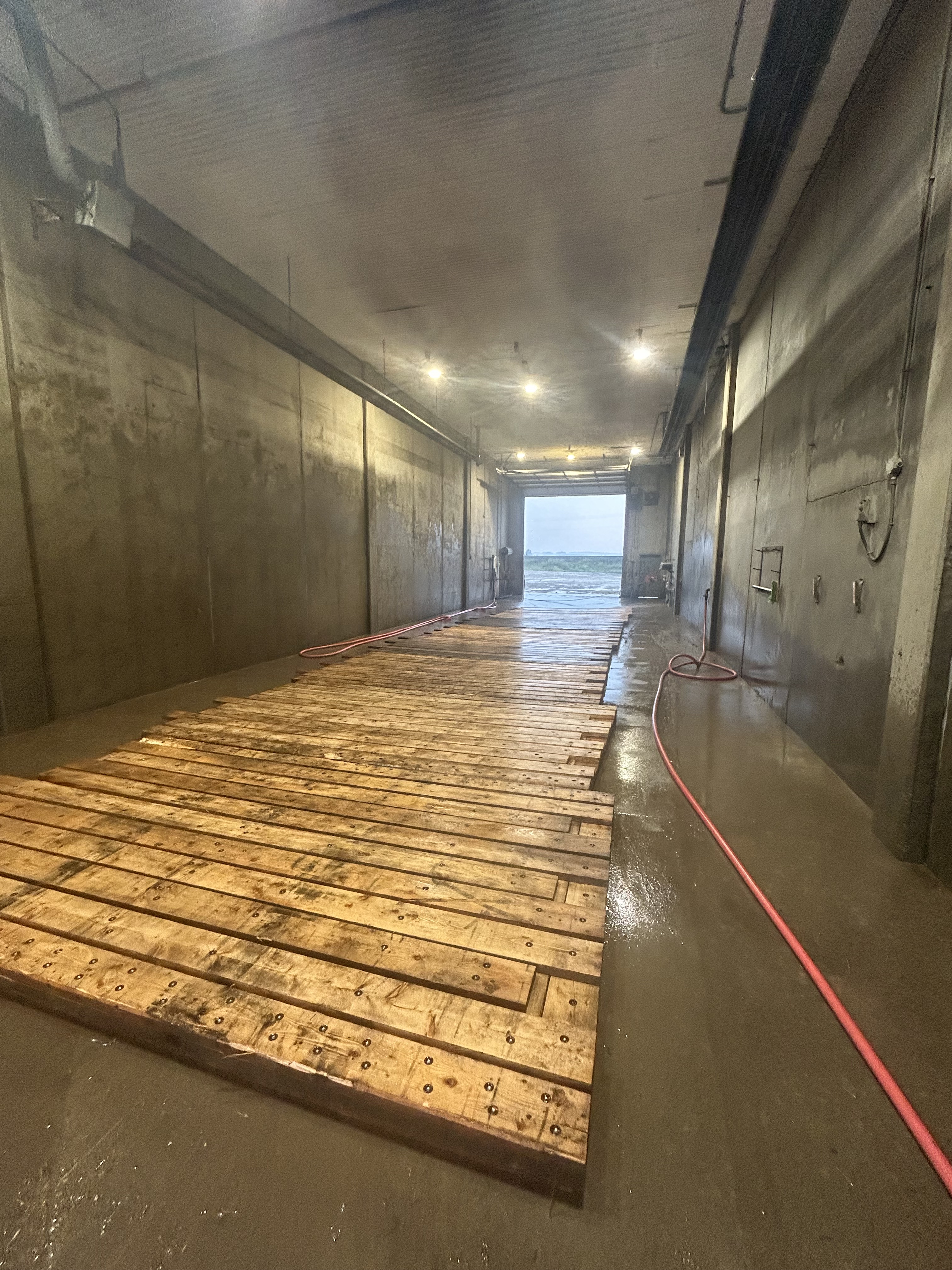 oil rig mats being washed